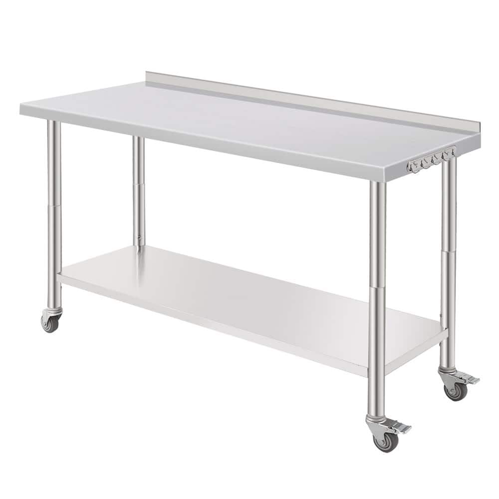 Superior Stainless Steel Work Table 60x24 in – Adjustable Undershelf, Backsplash, for Kitchen, Workshop price history on PriceWatchPro