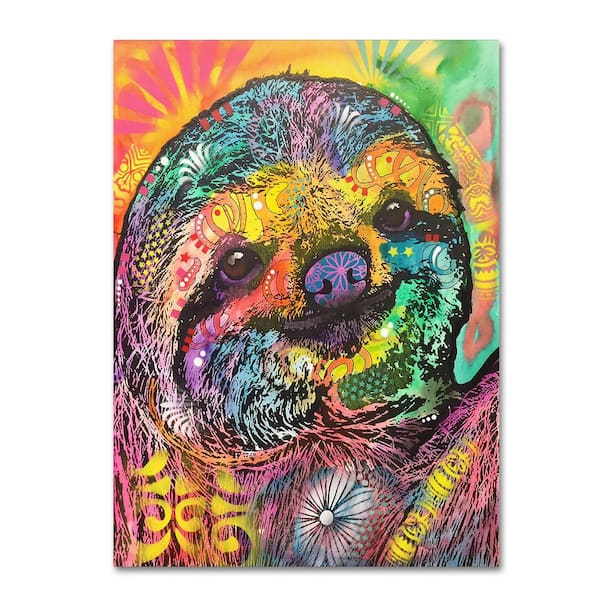 Trademark Fine Art Sloth by Dean Russo Floater Frame Animal Wall Art 32 in. x 24 in.