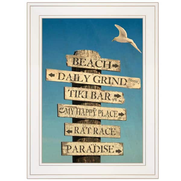Charlie Beach Directional 1-Piece Framed Wall Art 19 in. x 15 in.