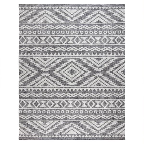 Gertmenian Tropea Chalon Gray 6 ft. x 9 ft. Global Indoor/Outdoor Area Rug