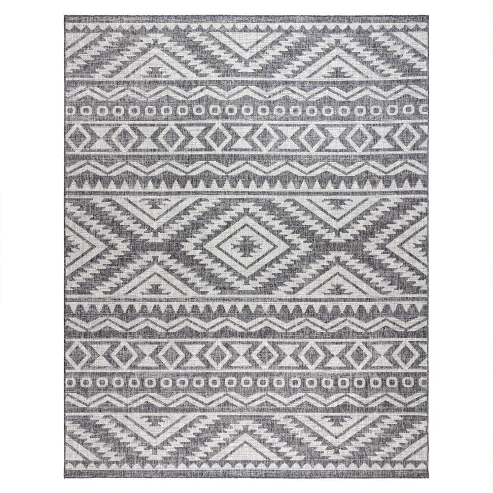 Gertmenian & Sons Tropea Chalon Gray 6 ft. x 9 ft. Global Indoor ...