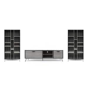 Bramhall 3-Piece 71.1 in. Sonoma Grey Oak Entertainment Center with 2-Drawer Fits TV's up to 70 in. with Shelves