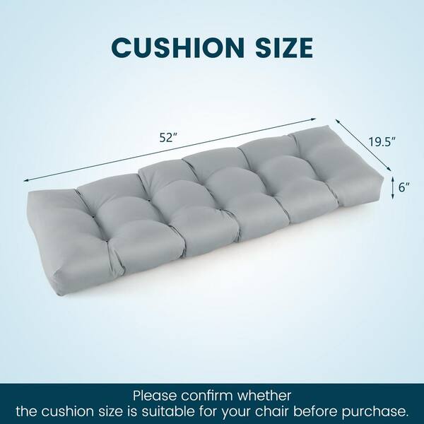 Liviza 52 x 19 Outdoor Bench Cushion with Soft PP Cotton in Gray
