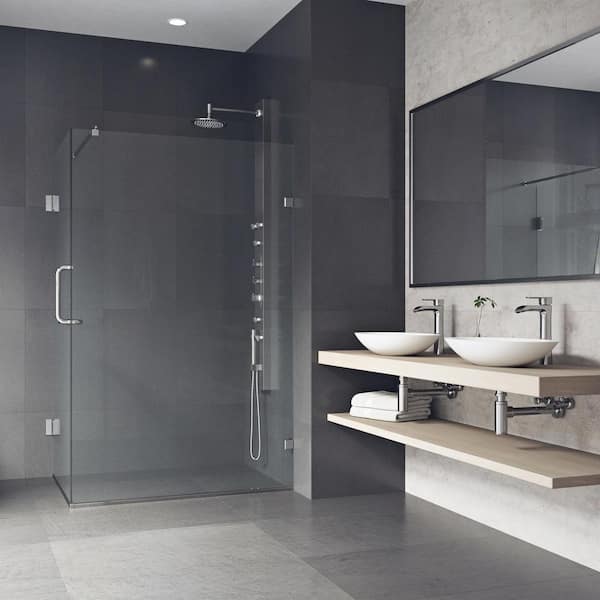 VIGO Pacifica 46 in. L x 34 in. W x 73 in. H Frameless Pivot