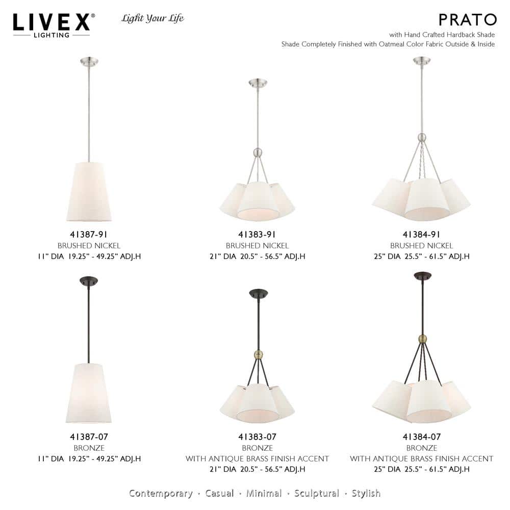 Elegant Symphony 3-Light Bronze & Crystal Chandelier with Oatmeal Fabric Shades