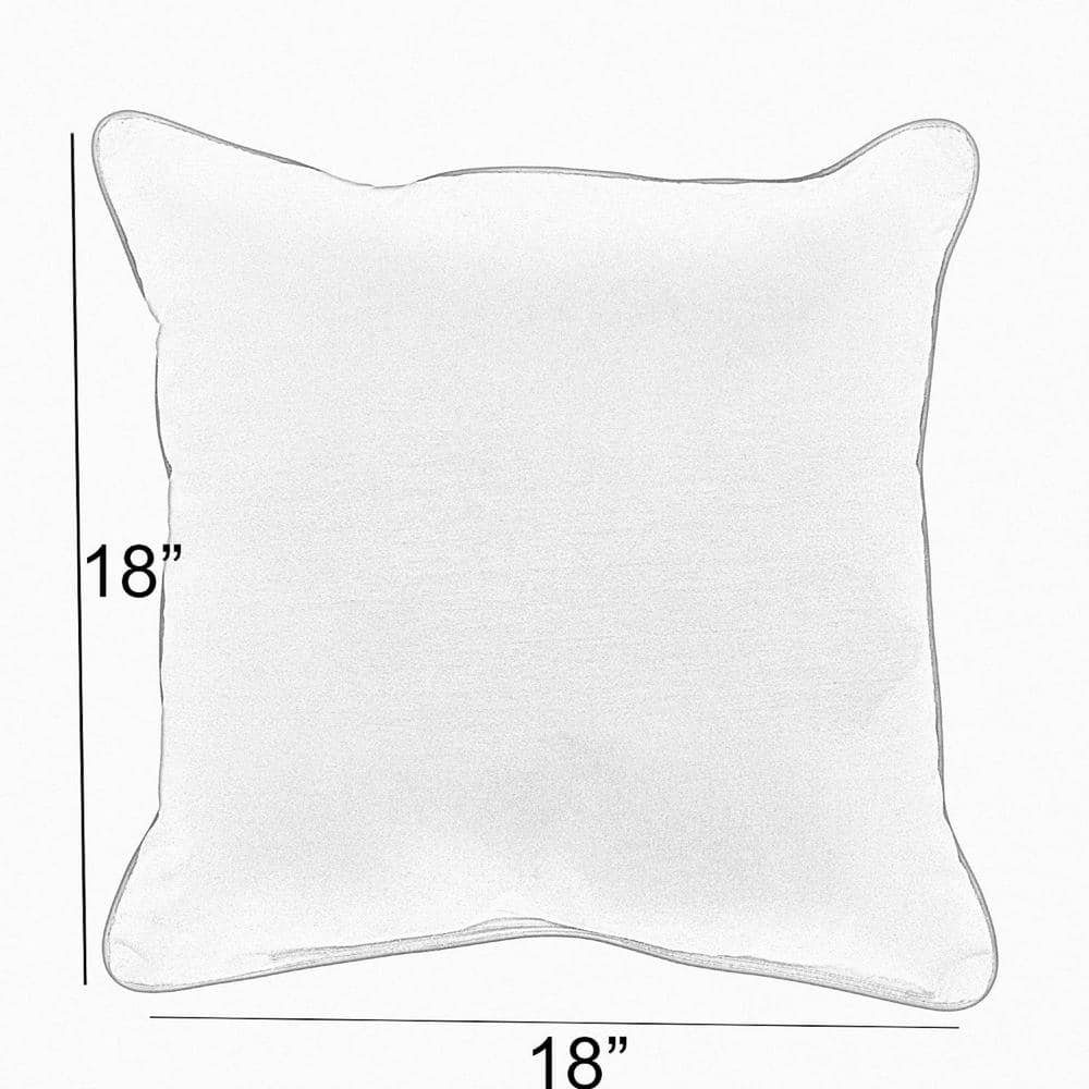 Set of 2 Cast Silver and Navy Polyester Square Throw Pillows