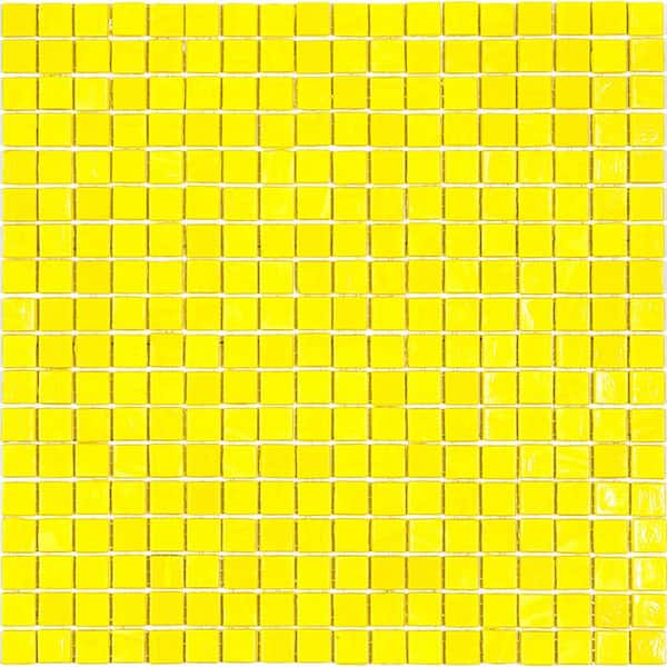 Apollo Tile Skosh Glossy Yellow 11.6 in. x 11.6 in. Glass Mosaic Wall and Floor Tile (18.69 sq. ft./case) (20-pack)