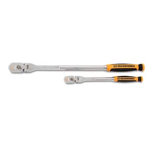 120XP 1/4 in. and 3/8 in. Drive Dual Material Grip Flex Head Teardrop Ratchet Set (2-Piece)