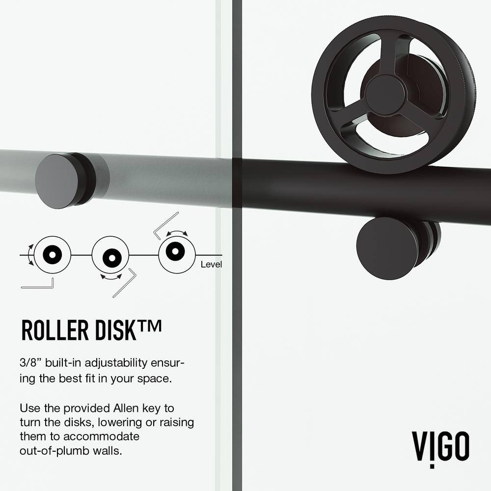 Cass 68" Frameless Sliding Shower Door with Matte Black Hardware