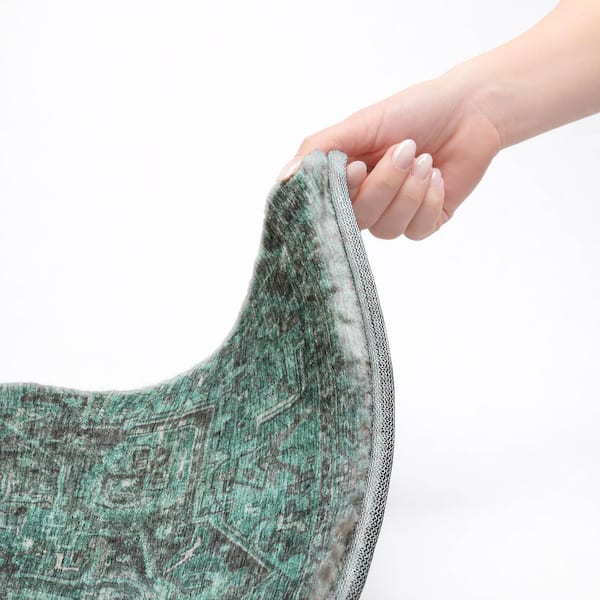 Dream Shag Premium Machine Washable Abstract ADS571 Turquoise 5 ft. x 7 ft. 6 in. Area Rug