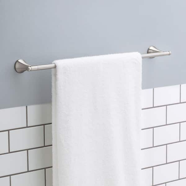 Foundations Design Series 24 in. Wall Mounted Towel Bar Bath Hardware Accessory in SpotShield Brushed Nickel
