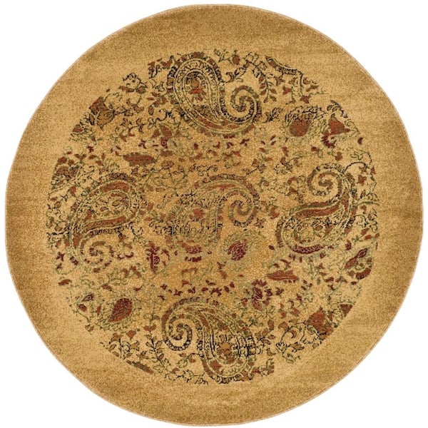 SAFAVIEH Lyndhurst Beige/Multi 4 ft. x 4 ft. Round Border Area Rug