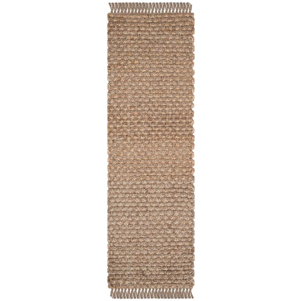 Natural Fiber Beige 3 ft. x 10 ft. Solid Runner Rug