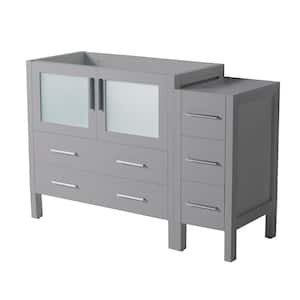 Torino 48 in. W Modern Bath Vanity Cabinet Only in Gray with Side Cabinet