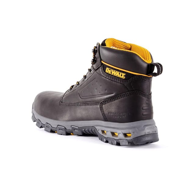 DEWALT Men's Halogen 6'' Work Boots - Steel Toe - Black Full Grain