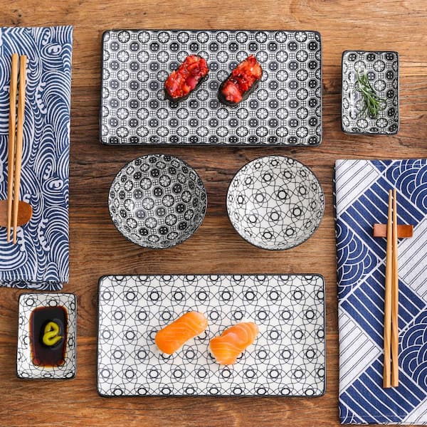 Sushi Set for Two. Handmade Ceramic Sushi Set. Includes 2 Sushi