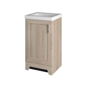 Brindle 18.5 in. W x 16.25 in. D x 33.8 in. H Single Sink Bath Vanity in Sandstone with White Cultured Marble Top