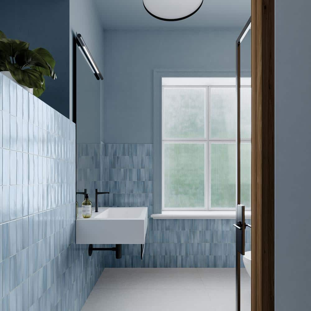 Sky Blue Glossy Porcelain 12x24 Rectified Tile