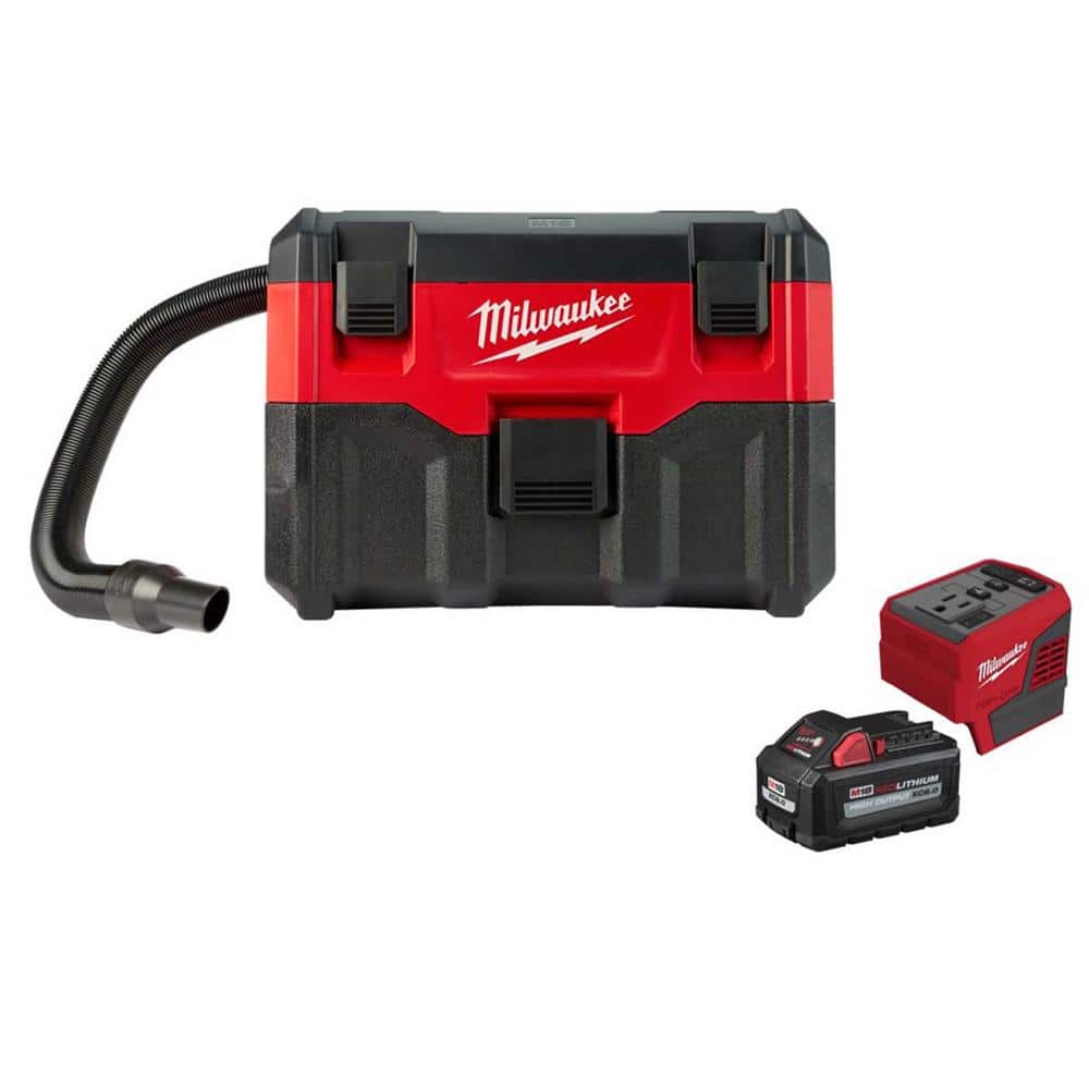 Milwaukee M18 18-Volt Gal. Lithium-Ion Cordless Wet/Dry Vacuum and M18  Compact Inverter with 6.0 Ah Battery 0880-20-2846-21HO The Home Depot