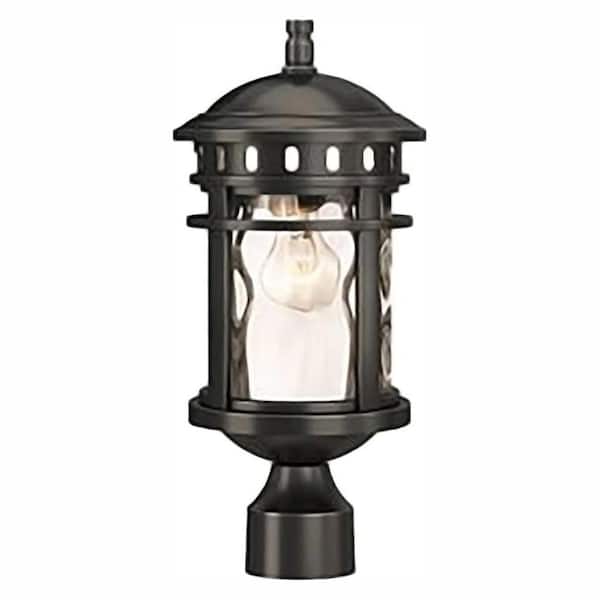 Unbranded Alestino 1-Light Black Outdoor Lamp Post Light Fixture with Clear Water Glass