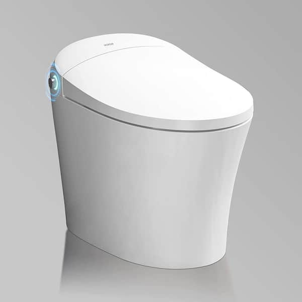 HOROW 1-piece 1/1.27 GPF Dual Flush Elongated Toilet in White, Seat Included