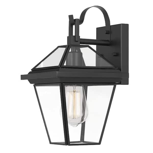Worldwide Lighting Sullivan 1-Light Matte Black Painted Outdoor Wall Lantern Sconce