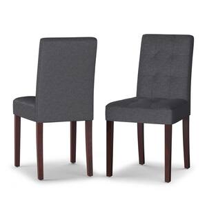 Simpli Home AXCDCHR-005-CLG Ashford Contemporary Parson Dining Chair in Cloud Grey Linen Look Fabric Set of 2 