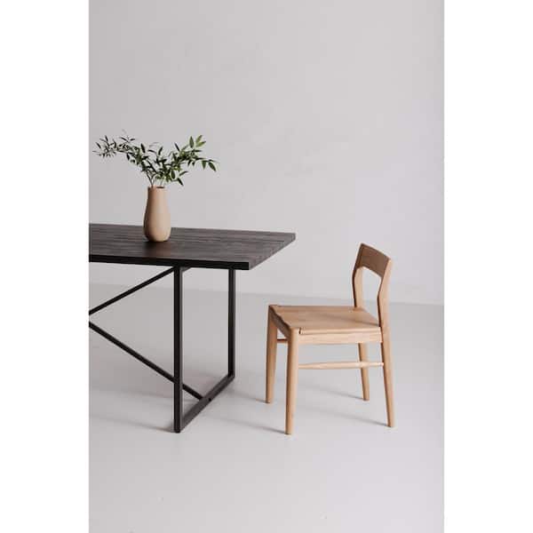 NADAAL STUDIOS Katerina Natural Solid Oak Unique Wood Grain Dining Chair (Set of 2)