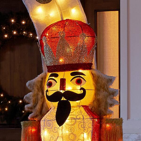 home accents holiday 9 ft warm white led nutcracker