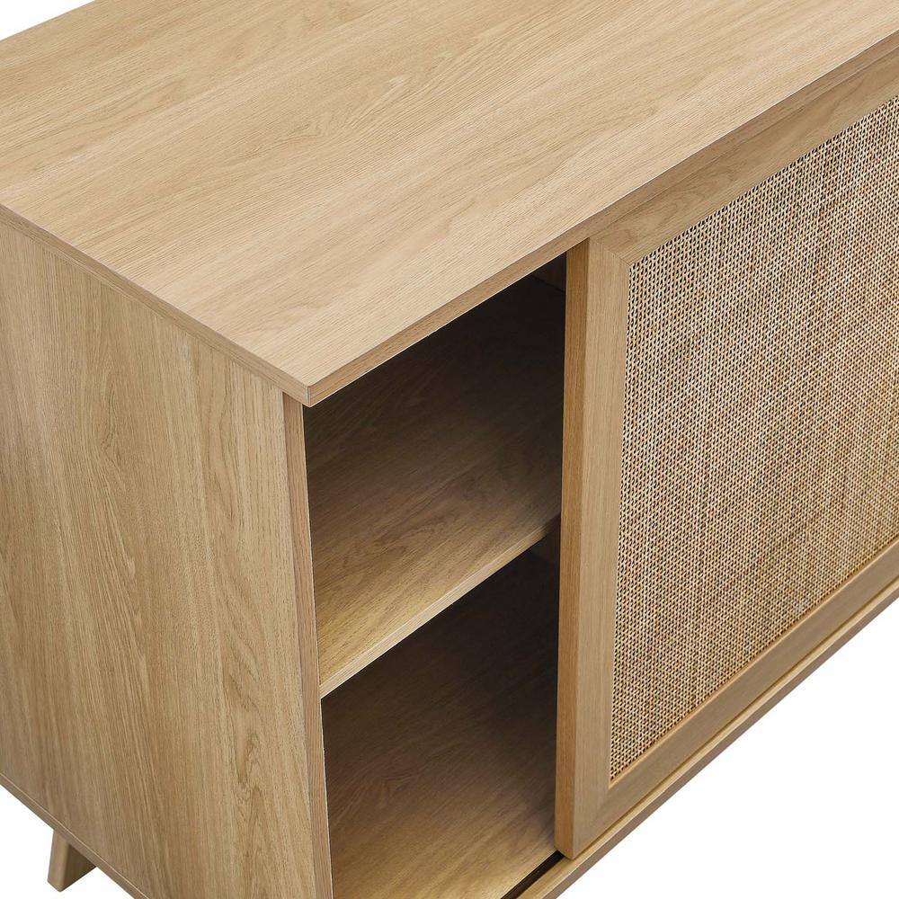 Soma 59" Oak Sideboard with Rattan Sliding Doors