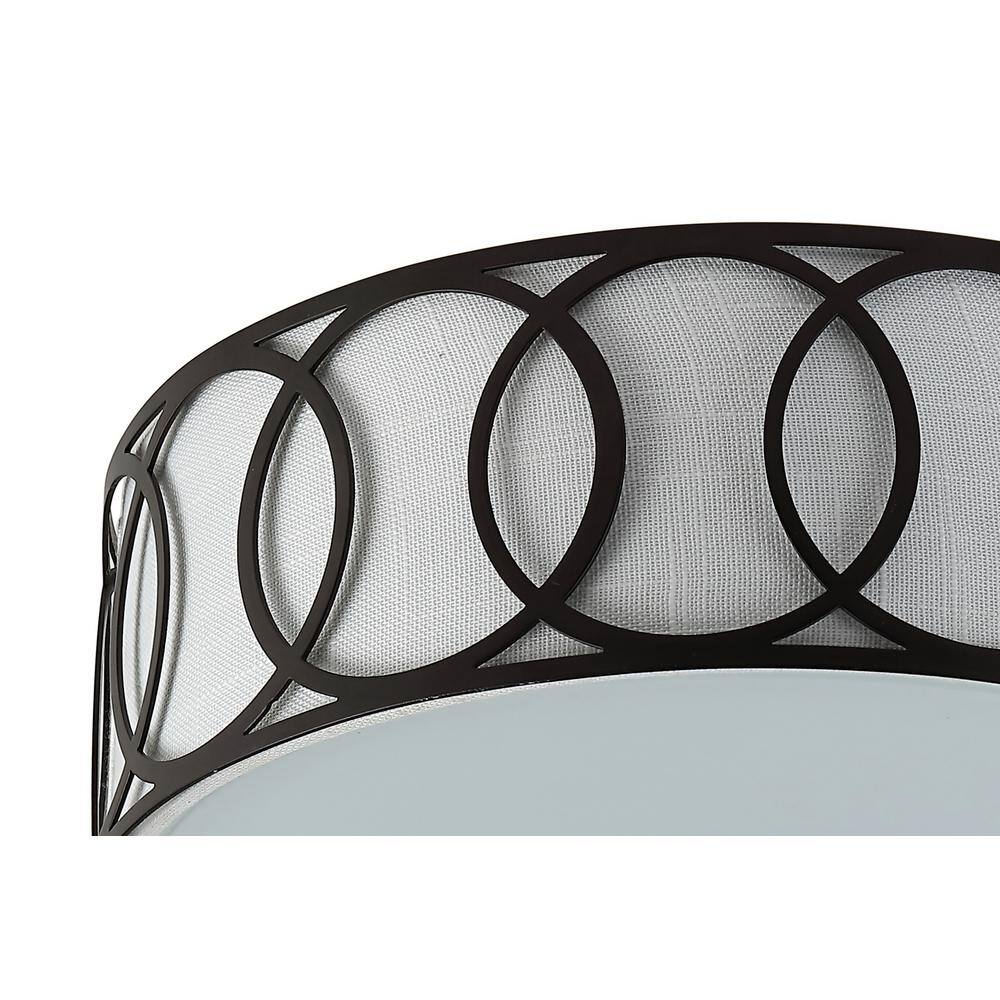 Eloise 12.25" Linen Drum Flush Mount in Oil Rubbed Bronze