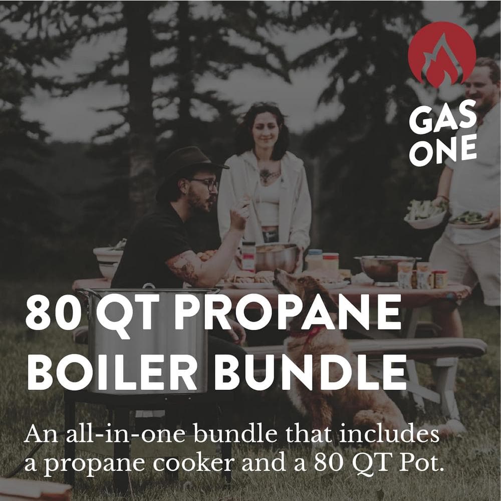 Heavy Duty Aluminum and Steel Seafood Boil Kit with Propane Burner