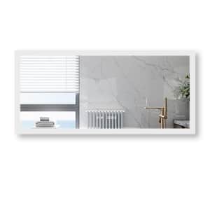 LED Backlit 60 in. W x 28 in. H Large Rectangular Frameless Anti-Fog Wall Mount Bathroom Vanity Mirror in Silver