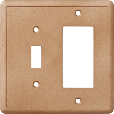 2-Gang 1 Toggle Combination Cast Stone Wall Plate in Noche