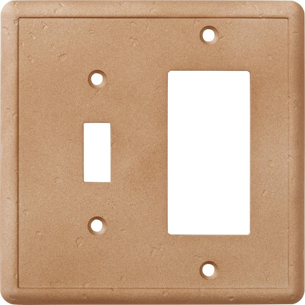 Hampton Bay 2 Gang 1 Toggle Combination Cast Stone Wall Plate In Noche Swp109 02 The Home Depot - Cast Stone Wall Plates