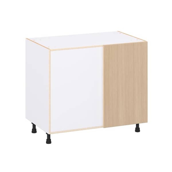 Timberline Mojavi Oak Slab Assembled Blind Base Kitchen Cabinet Left Opening (39 in. W x 34.5 in. H x 24 in. D)