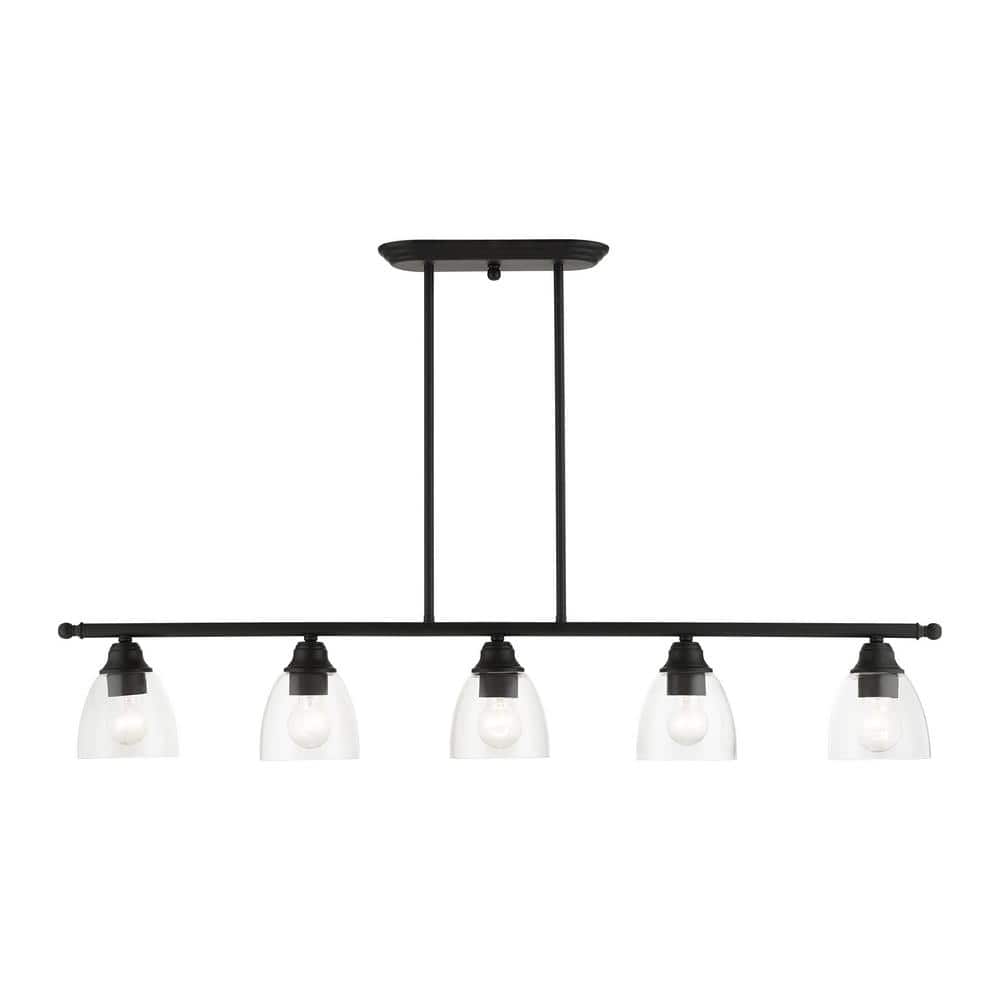 Montgomery Black Steel 5-Light Linear Chandelier