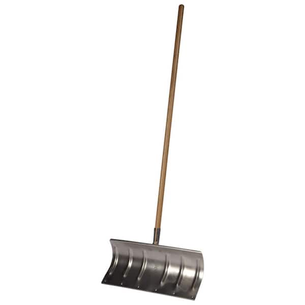 Emsco Bigfoot 56 in. Aluminum Blade Snow Shovel Pusher with Non-Stick Coating and Wooden Handle