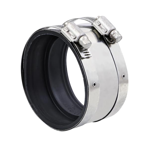 PLUMBFLEX Shielded 3 in. Cast Iron Transition Coupling Connects to Copper