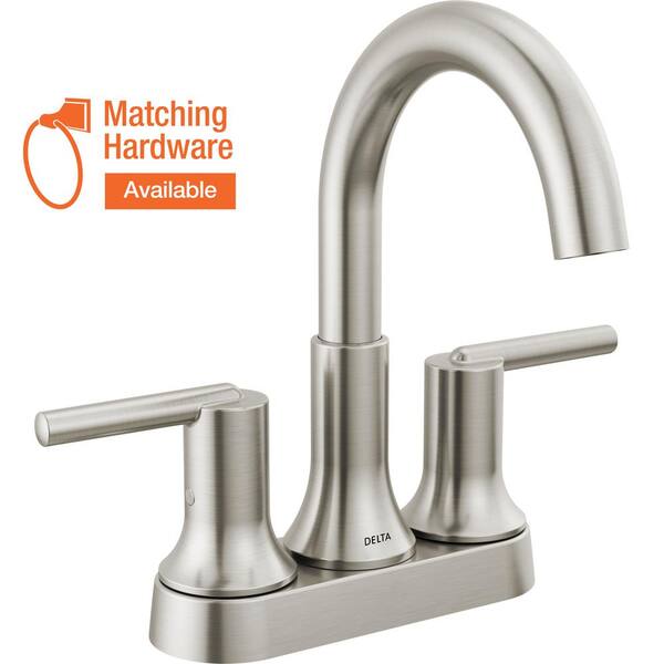 Delta Trinsic 4 in. Centerset Double Handle Bathroom Faucet in