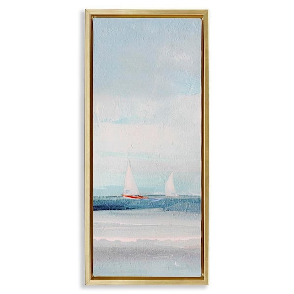 Stupell Industries Sailboat Pair Floating by Sally Swatland Gold ...