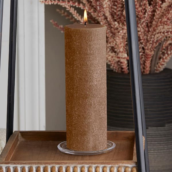 3 in. x 9 in. Timberline Portobello Brown Unscented Pillar Candle