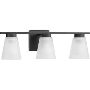 Tanner Collection 22 in. 3-Light Matte Black Transitional Vanity Light