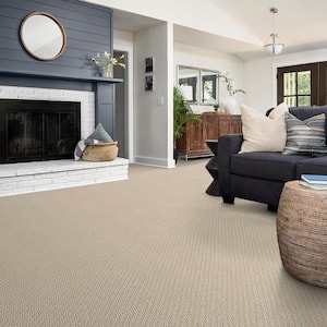 Lightbourne - Pearl - Beige 39.3 oz. Nylon Loop Installed Carpet