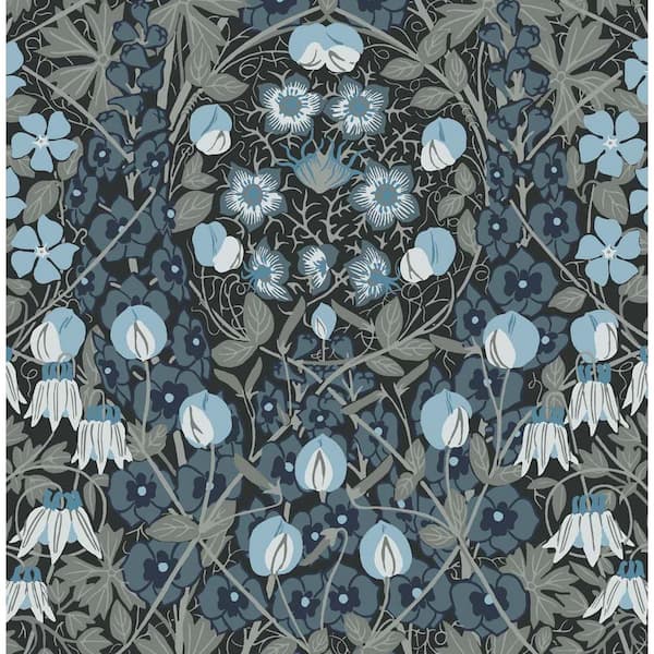 NextWall Bluestone Tulip Garden Vinyl Peel and Stick Wallpaper Roll (30.75 sq. ft.)