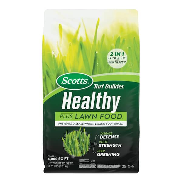 Scotts Turf Builder 13.70 lbs. 4,000 sq. ft. Healthy Plus Lawn FoodFL, 2-in-1 Fungicide and Fertilizer
