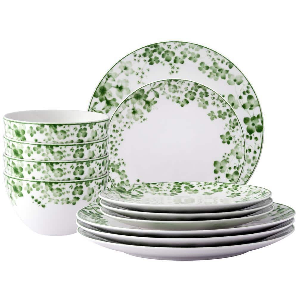 Noritake Bloomington Road (White and Green) Porcelain 12-Piece