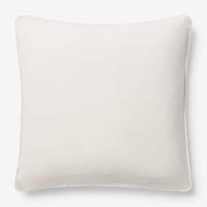 Concord Cotton Twill Ivory Solid 26 in. x 26 in. Euro Throw Pillow Cover