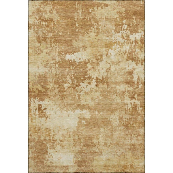 Mayfield Premium Machine Washable Abstract AMF2142 Copper 10 ft. x 14 ft. Area Rug