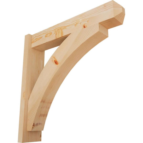 Ekena Millwork 6 in. x 26 in. x 26 in. Douglas Fir Thorton Craftsman Smooth Outlooker